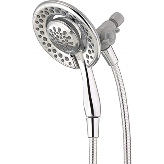 2-in-1 Dual Shower Head with Held Spray, Chrome Detachable Shower Head with Hose, Showerhead, 1.75 GPM Flow Rate,